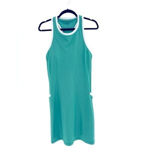 Summersalt Do It All Tennis Dress Green with White Trim